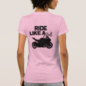 GSXR Mädchen (Fronten)/Fahrt wie ein Mädchen T-Shirt (Rückseite)