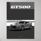 GT500 Muscle Car Poster - grau (Vorne)