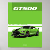 GT500 Muscle Car Poster - Grün (Vorne)