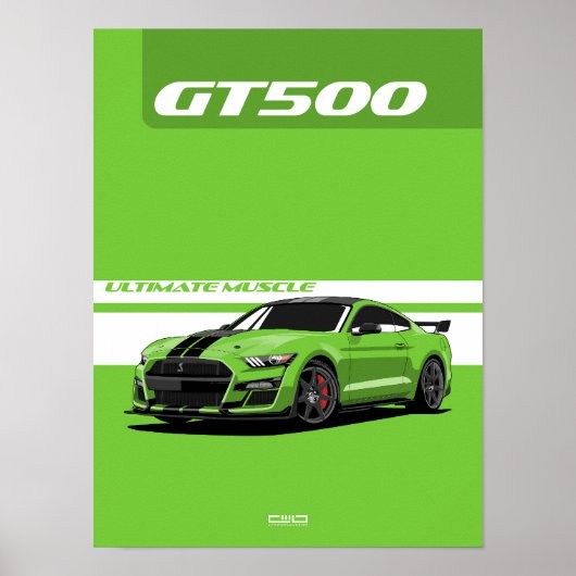 GT500 Muscle Car Poster - Grün (Vorne)