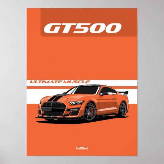 GT500 Muskelwagenposter - Orange Poster (Vorne)