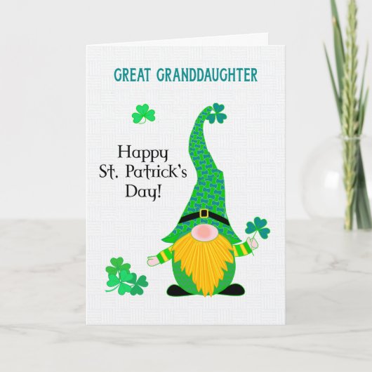 Gt Grandtochter St Patrick's Fun Leprechaun Card Karte (Vorderseite)