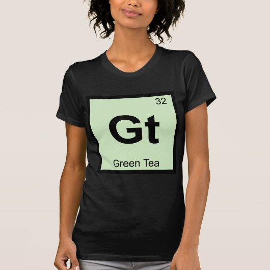 GT - Grüner Tee-Chemie-Periodensystem-Symbol T-Shirt (Vorderseite)