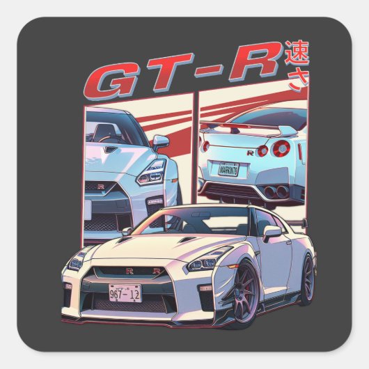 GT-R STREET LEGEND QUADRATISCHER AUFKLEBER (Vorderseite)