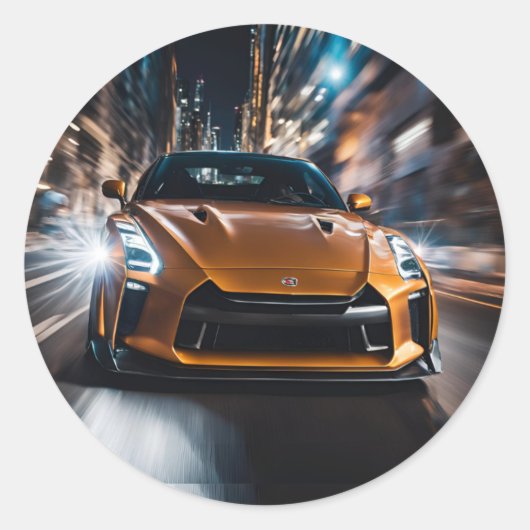 GT-R Tokyo nissan car japan japanese wangan Runder Aufkleber (Vorderseite)
