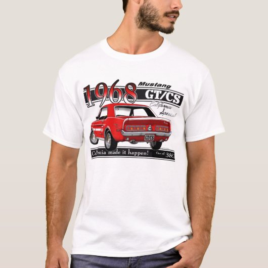 GTCS Mustang 1968 - Doppeltes versah mit Seiten T-Shirt (Vorderseite)