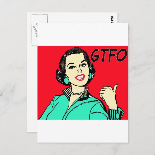 GTFO Gal Postkarte (Vorne/Hinten)