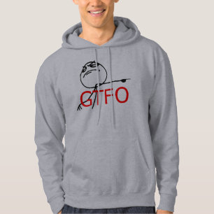 GTFO gehen Typ-Raserei-Gesichts-Comic Meme hinaus Hoodie