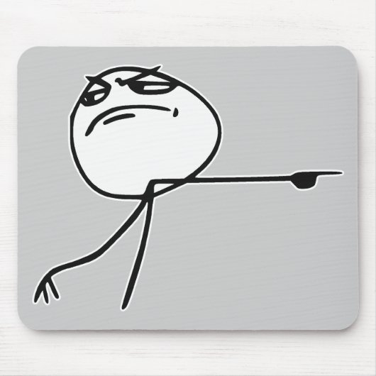 GTFO gehen Typ-Raserei-Gesichts-Comic Meme hinaus Mousepad (Vorne)