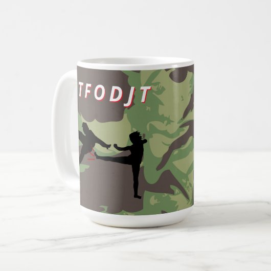 GTFODJT holt F Out DJT Anti Trump Kaffeetasse (Vorderseite Links)