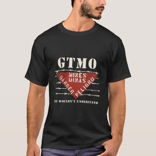 Gtmo Land Mine Barbed Wire Sign Guantanamo Bay Cub T-Shirt (Vorderseite)