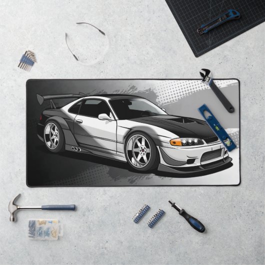 GTO Racing Car, modern, schwarz und weiß Schreibtischunterlage (Arbeitsplatz)
