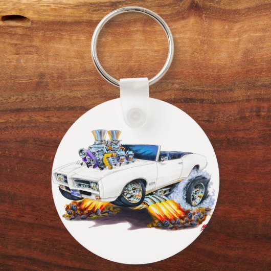 GTO White Convertible 1969 Schlüsselanhänger (Vorderseite)