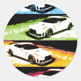 GTR Pop-Art Nissans Runder Aufkleber