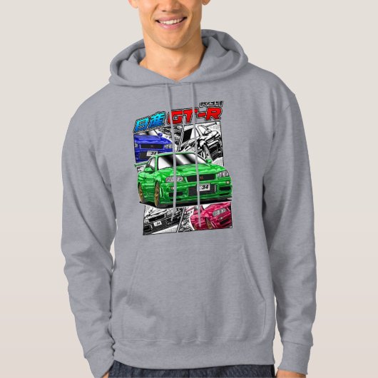 Gtr T-ShirtJDM Legend Nissan Skyline GTR R34 Hoodie (Vorderseite)