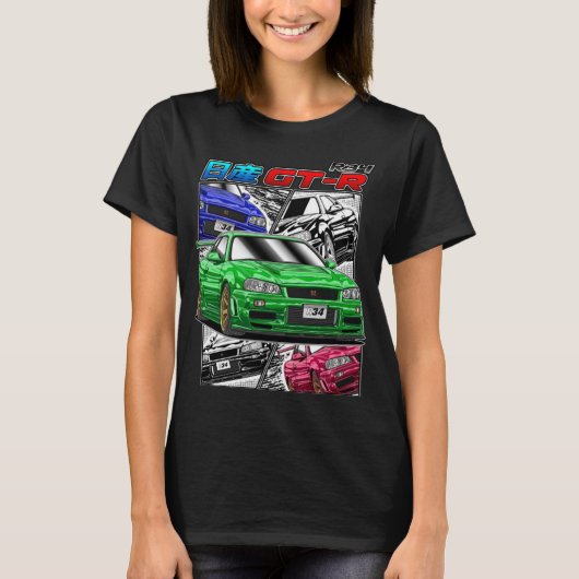 Gtr T-ShirtJDM Legend Nissan Skyline GTR R34 T-Shirt (Vorderseite)