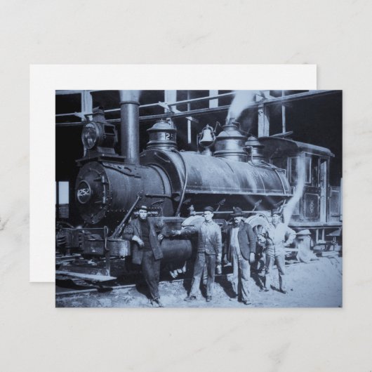 GTW Steam Motor #1252 im Roudhouse Postkarte (Vorne/Hinten)
