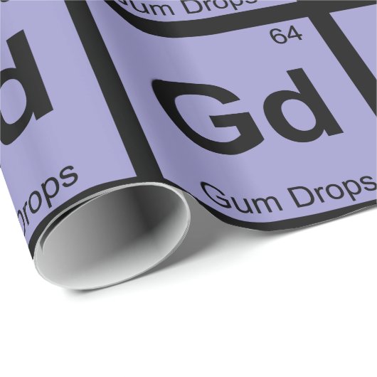 Gu - Gum Drops Chemistry Periodic Table Symbol Geschenkpapier (Rolleneckpunkt)