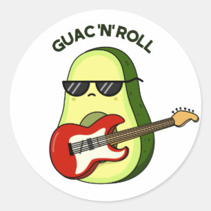 Guac and Roll Funny Avocado Pub Runder Aufkleber