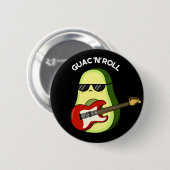 Guac and Roll Funny Avocado Pun Dark BG Button (Vorne & Hinten)