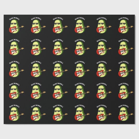 Guac and Roll Funny Avocado Pun Dark BG Geschenkpapier (Flach)