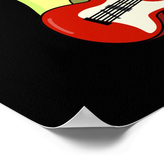 Guac and Roll Funny Rocker Avocado Pun Dark BG Poster (Ecke)