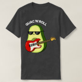 Guac and Roll Funny Rocker Avocado Pun Dark BG T-Shirt (Design vorne)