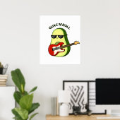 Guac and Roll Niedlich Rocker Avocado PUn Poster (Heimbüro)