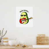 Guac and Roll Niedlich Rocker Avocado PUn Poster (Küche)