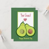 Guac! Avocado-Liebe, Valentine Karte (Vorderseite/Rückseite Beispiel)