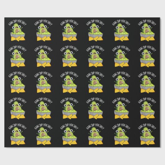 Guac Dip Sie sagen, Funny Guacamole Dip Pun Dark B Geschenkpapier (Flach)