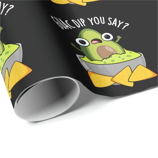 Guac Dip Sie sagen, Funny Guacamole Dip Pun Dark B Geschenkpapier (Rolleneckpunkt)