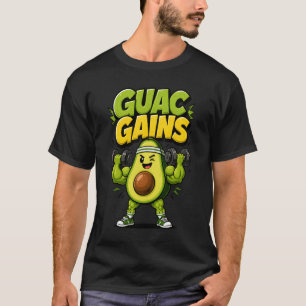 Guac Gains Lustiger Avocado Fitness Gym T-Shirt