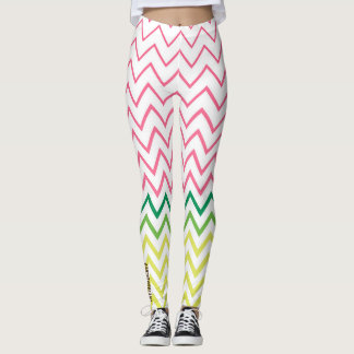 Guac & Glow: Mehrfarbige Chevron-Leggings Leggings