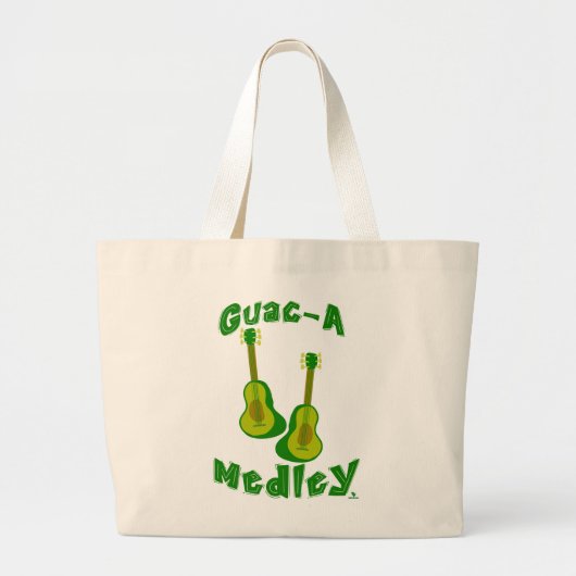 Guac Medley Guacamole Avocado Fun Guitar Art Jumbo Stoffbeutel (Vorne)