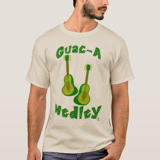 Guac Medley Guacamole Avocado Guitar Slogan T-Shirt (Vorderseite)