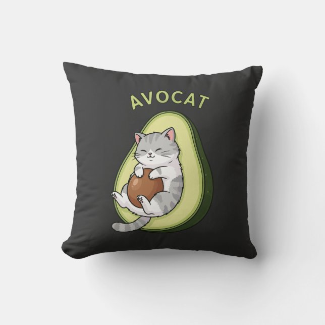 Guac Meow Mode Kissen (Vorderseite)