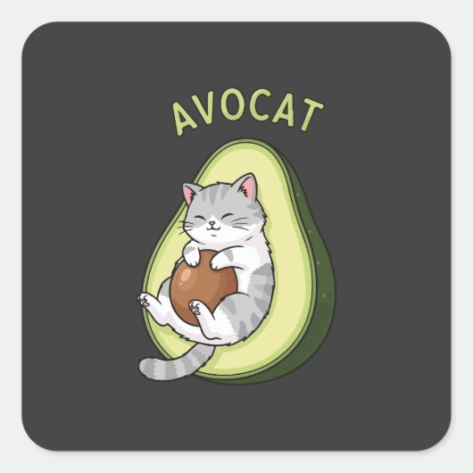 Guac Meow Mode Quadratischer Aufkleber (Vorderseite)