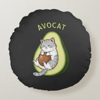 Guac Meow Mode Rundes Kissen
