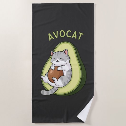 Guac Meow Mode Strandtuch (Vorderseite)