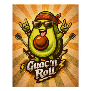Guac 'n Roll - Guac Pack - Foodie Fiends Poster