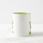 Guac 'n' Roll! Niedlicher Avocado-Cartoon Zweifarbige Tasse (Mittel)