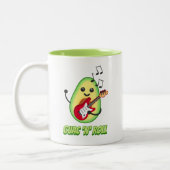Guac 'n' Roll! Niedlicher Avocado-Cartoon Zweifarbige Tasse (Links)