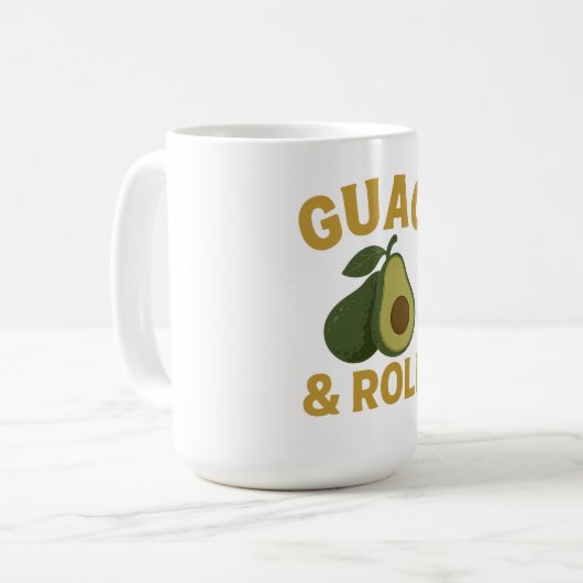 🥑 Guac & Roll - Funny Avocado Feinschmecker T - S Kaffeetasse (Vorderseite Links)