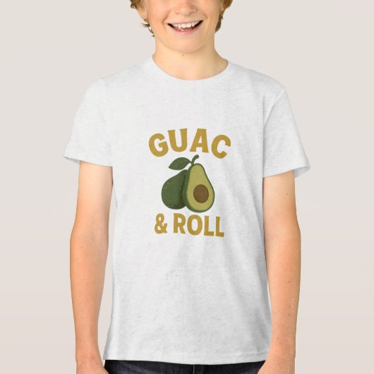🥑 Guac & Roll - Funny Avocado Feinschmecker T - S Tri-Blend Shirt (Vorderseite)