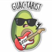 Guac-tarist Funny Avocado Pun Aufkleber (Vorderseite)
