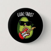Guac-tarist Funny Avocado Pun Dark BG Button (Vorderseite)