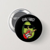 Guac-tarist Funny Avocado Pun Dark BG Button (Vorne & Hinten)