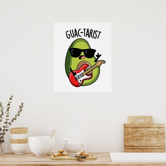 Guac-tarist Funny Avocado Pun Poster (Küche)