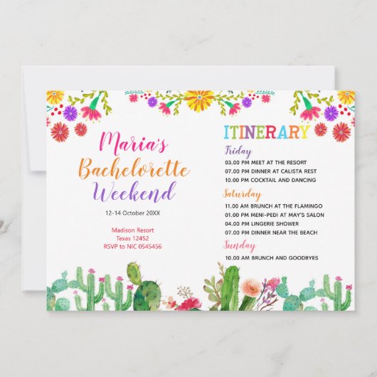 GUACAMOLE CACTUS Wochenende Einladung (Vorderseite)